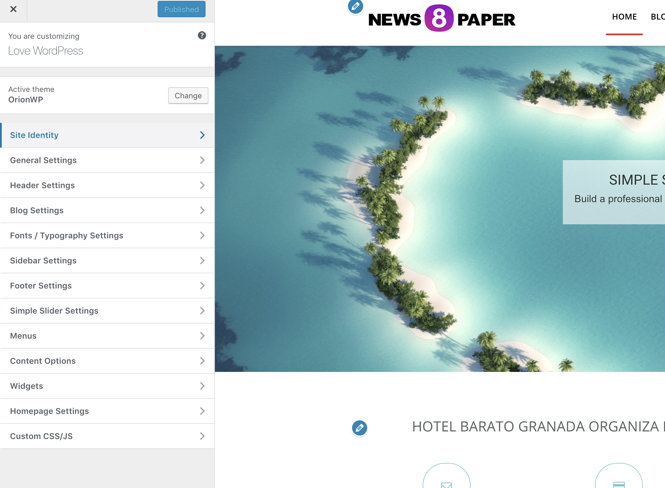 OrionWP Free WordPress Theme
